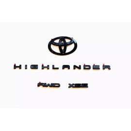 Toyota 2021-2024 HIGHLANDER XSE AWD Gloss Black EMBLEM OVERLAY KIT PT948-48200-02