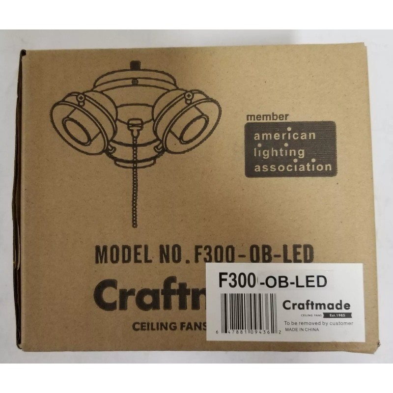 Craftmade NEW Craftmade 3 Light Universal Fan Light Kit Olde