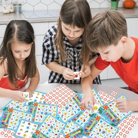 Leezead Pool Party Bingo Games for Kids Adults, 24 Players Summer Bingo Game Cards for School Classroom Family Activities Hawaiian Tropical Party Favors Supplies