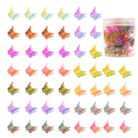 50 Pieces Butterfly Hair Clips, Mini Hair Clips, Small Hair Claw Clips, Pastel Hair Clips, Cute Mini Hair Accessories Clips for Women and Girls (set7#)