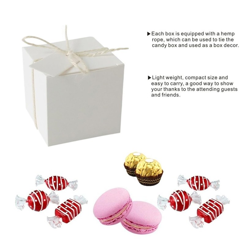 100PCS DIY Gift Box Kraft Paper Favor Boxes - 5x5x5cm