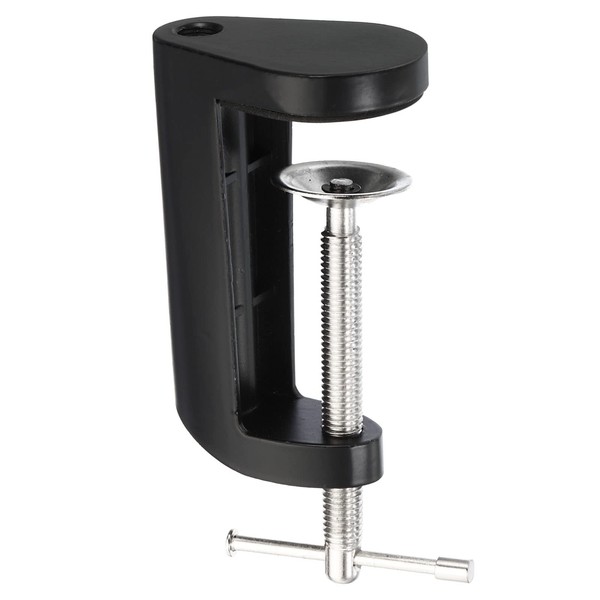 PATIKIL M10 Thread Hole Desk Table Mount Clamp, Universal Adjustable C Shape Desk Clamp for Microphone Arm Desk Lamps Stand, Black