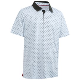 Men's Polo Shirts for Men Short Sleeve Golf Shirts for Men Dry Fit Performance Casual Print Collared Mens Golf Polo Shirts Short Sleeve Golf Polos