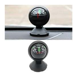 TSUGAMI Car Compass Ball, Dash Mount Adjustable Compass Ball with Bottom Stick, Navigation Hiking Direction Pointing Guide Ball for Marine Boat Truck Caravan Outdoor, Universal Car Accessories