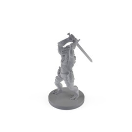 Dragonborn Barbarian with Sword Tabletop DND Gaming Miniature