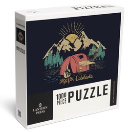 Lantern Press 1000 Piece Jigsaw Puzzle, Colorado, Camping Scene and Elk