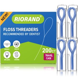 RioRand RioRand Floss Threaders, Essential Tool for Maintaining Oral Health with Braces, Bridges, and Implants (200Count)