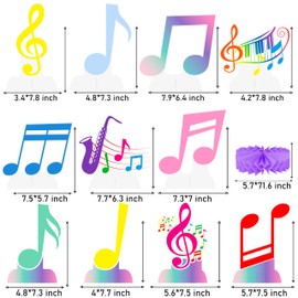 Music Note Theme Honeycomb Centerpieces Music Birthday Party Decorations 11pcs Colorful Music Note Centerpiece Decoration for Musical Birthday Music Piano Theme Party Baby Shower Supplies