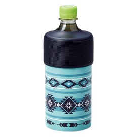 OGURA Square Plastic Bottle Holder, 23.8 fl oz (670 ml), Cold Insulation, Tumbler, Vacuum, Insulated, 16.9 fl oz (500 - 670 ml), Native Pattern (C. Green)
