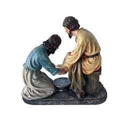 Lavatorio De Pies 8" Jesus Washing His Disciple's Feet Religious Figurine, New