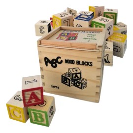 Cubos Madera Montessori Abecedario 27pz Apila Aprende Y Crea                                                                                          