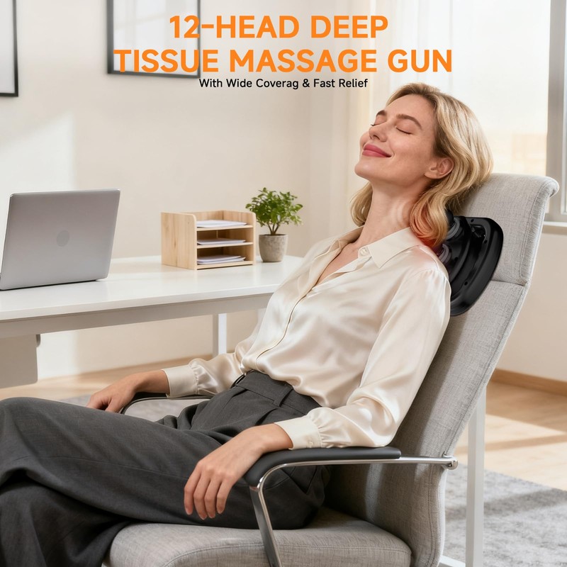 12 Head Massage Gun Deep Tissue,Electric Back Muscle Percussion Massager