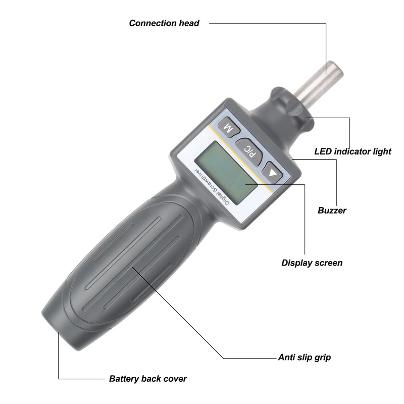1/4in Drive Torsion Screwdriver Set LCD Display Quick Release 0.4