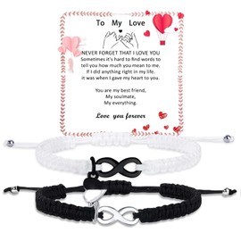 Couples Bracelets Matching Bracelets Adjustable Rope Infinity Bracelets for Couples Christmas Anniversary Valentines Gifts for Him HerBoyfriend Girlfriend Lovers Husband Wife (To My Love)