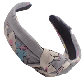 Topkids Accessories Pretty Knotted Singular Headband, Alice Band for Women & Kids, Pretty Party Gifts for Girls, Accessories for Girls, Cute Womens Hair Accessories (Purple Unicorns)