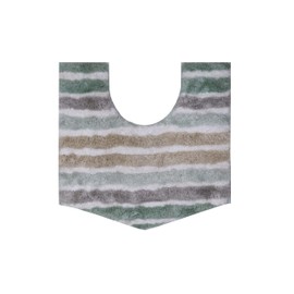 Home Weavers Luxury Toilet Rugs U-Shaped 20x20, Extra Soft and Absorbent Microfiber Bathroom Rugs, Non-Slip Plush Shaggy Bath Mat, Machine Wash Dry, Contour Bathroom Mats for Toilet Base, Green