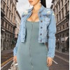 BessCops Denim Jacket for Women Spring Long Sleeve Classic Distressed