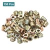 sourcing map 150Pcs Threaded Inserts, M5-0.8x10 Zinc Alloy Hex-Flanged Nut
