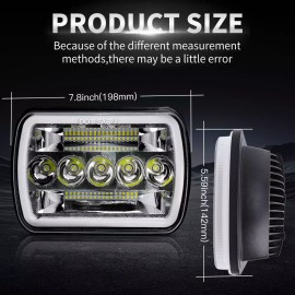 Unbranded Pair 7x6" 5x7" LED Headlight Hi/Lo Sealed Beam For Ford F150 F250 F350 1978-1986