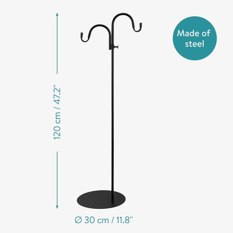Navaris Shepherds Hooks for Outdoor - Hanging Bird Feeder Plant