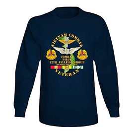 2XLARGE - Army - Vietnam Combat AVN Vet w Combat Pilot - 12th AVN GroupI Mil Region III w SVC - L Sleeve - Navy
