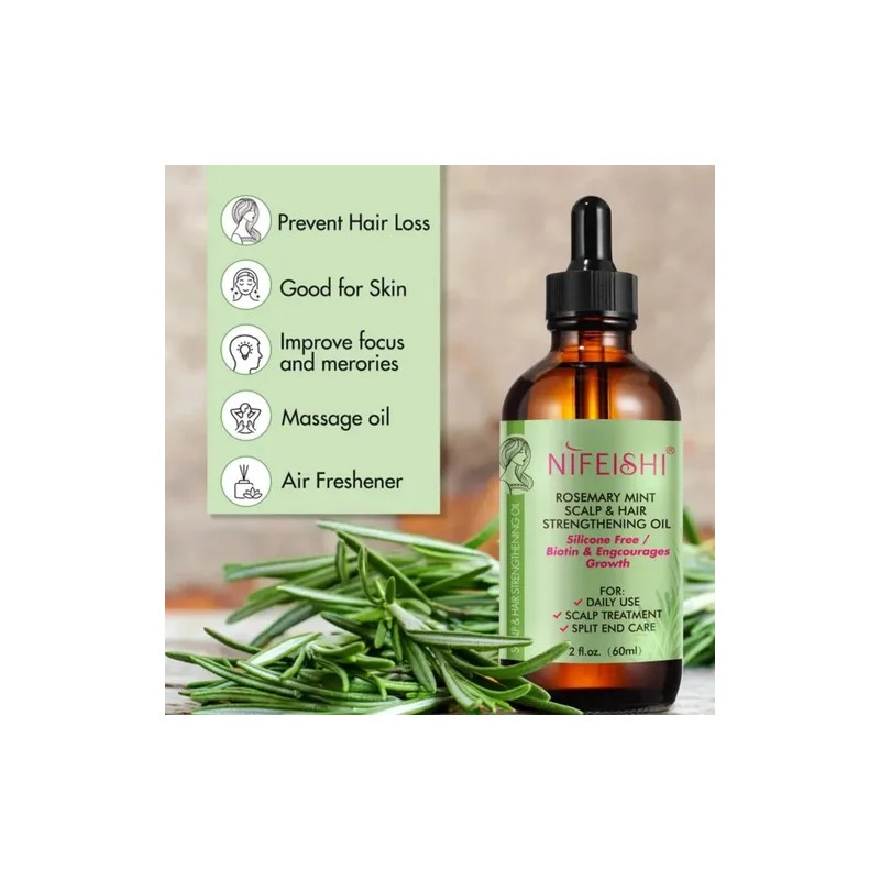 Aceite De Romero Biotina Crecimiento Cabello Cejas Pestañas