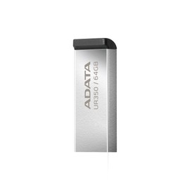ADATA 64 GB Memoria Flash USB 3.2 Diseño sin Tapa Material Metalico (Modelo UR350-64G-RSR/BK)
