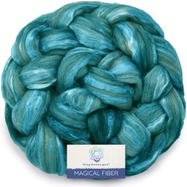 Magical Silk Merino Fiber. A Fabulous Blend of Enchanting Color and Sublime Softness. Hand Dyed Roving for Spinning & Felting. Masterfully Crafted in USA by Local Artisans. 4oz, Mermaid