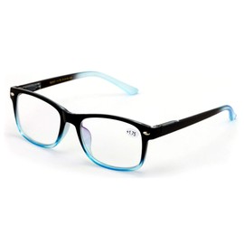 V.W.E. Rectangular Lightweight Reading Glasses - Anti-Reflective Coating - Spring Hinge Reader AR (Blue, 1.50)