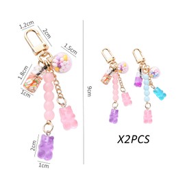 NYGGTYK 2 Pieces Bear Pendants, Candy Pendants, Girl's Heart Charms, Cute Keychains, Mini Keychains, Women Keychain, Mixed colour