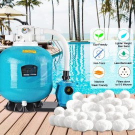 Maturead Eco Friendly Pool Filter Balls 1400G Replaces 110Lbs Sand For Clean Pools