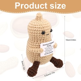 TOYMIS Positive Peanut, 3.94in Wool Yarn Funny Positive Crochet Peanut Knitted Toys Emotional Plush Positive Support Gifts and Encouragement Decor for Birthday Anniversary Christmas