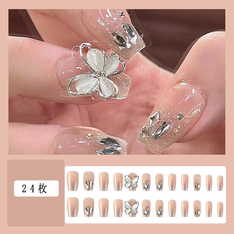 XUZOO 24 Pcs Nail Tips, 3D Nails, Short and Long,