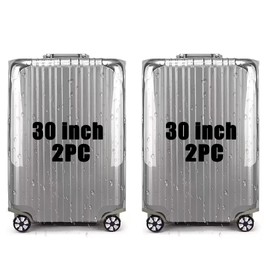 GigabitBest 30 Inch Clear PVC Luggage Cover Protector 2 PC, 0.4mm Thick Waterproof Suitcase Cover, Dustproof & Anti-Scratch, TSA Approved Luggage Covers for Suitcase, Fits 30" Wheeled Luggage