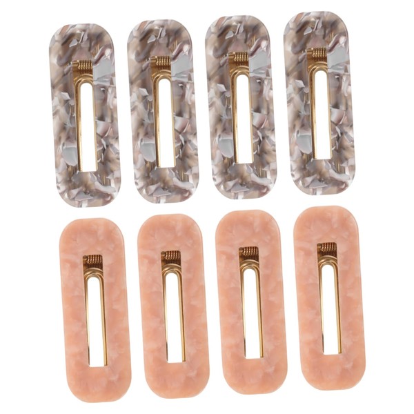 minkissy 8pcs Acetate Rectangle Duckbill Hair Clips Lightweight Non Damaging