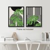SIGNWIN Adhesive Canvas Poster Set Mid-Century Modern Emerald Green Tropical