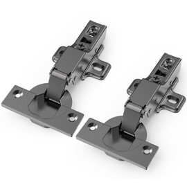 Chibery 10 PCS Half Overlay Soft Close Hinges, Clip ON Plate, 105 Degree, Silent Hydraulic, Self Closing, Black Frameless European Concealed Hinge for Kitchen Cabinet Door, Wardrobes, and Bookcases