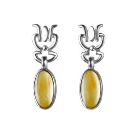 Franki Baker Natural Citrine Gemstone & 925 Sterling Silver Drop Earrings.