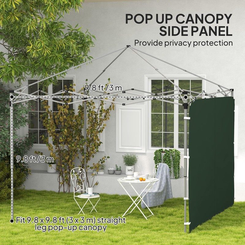 Outsunny Gazebo Side Panel, Canopy Sidewall Panel with 4 Mesh