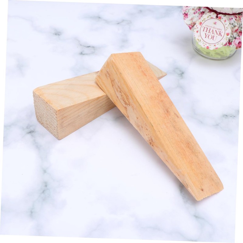 OSALADI 2Pcs Premium Wooden Door Stop Wedge Heavy Duty Door