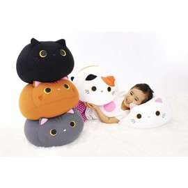Mogu Bead Cushion, Character, Cat, Mike, Moguchi Mi-Tan, Total Length: Approx. 13.8 inches (35 cm)
