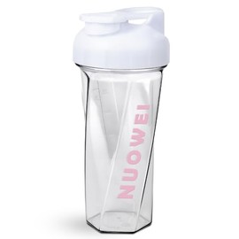 Shaker Bottle, Vaso Proteina Shaker a Prueba De Fugas, Botella Mezcladora Con Batidor Es Adecuada Para Deportes y Viajes, Botella Coctelera Tiene Una Capacidad Máxima De 24 OZ (700 ML White)