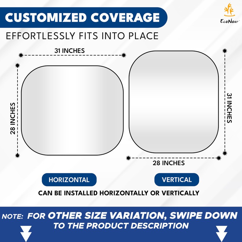 EcoNour Car Windshield Sun Shade Foldable | Front Windshield Shade