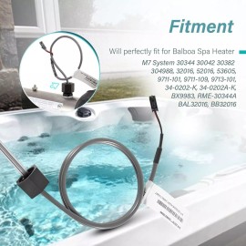 DW-Auto 2 Pack for Balboa M7 Sensor 24" Temp/Hi Limit 1/4"Dia 2-Pin 30344 30042 30382