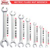 BILITOOLS 12-Piece Flare Nut Wrench Set, Metric & Standard, 12-Point