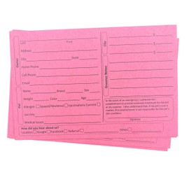 Pet, Dog, Cat Grooming Customer Client Clip Cards (100 Pack Thick 4 X 6 inch Profile Kennel Record Care Service Card) … (Cherry)