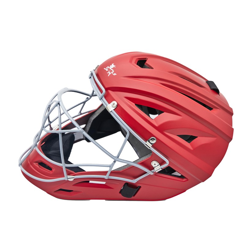 Jadekylin Baseball Catchers Helmet Matte (Red Small)