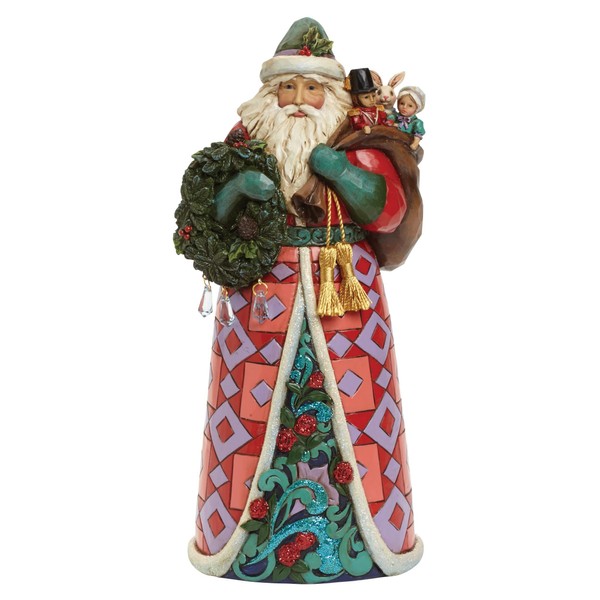 Enesco Jim Shore Heartwood Creek Winter Wonderland Santa Figurine, 9.75-Inch