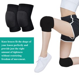 MHDUYEG Knee Pads Volleyball 1 Pair Knee Pads Dance Knee Pads Handball Knee Pads Volleyball Women's Nti Collision Soft Thickening Sponge Knee Pads for Yoga Sports Running (Black)