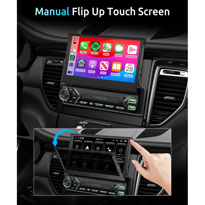 Android 13 2G 64G Single Din Car Stereo with Wireless